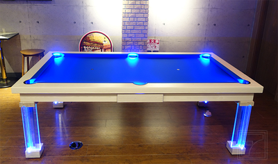 all white pool table